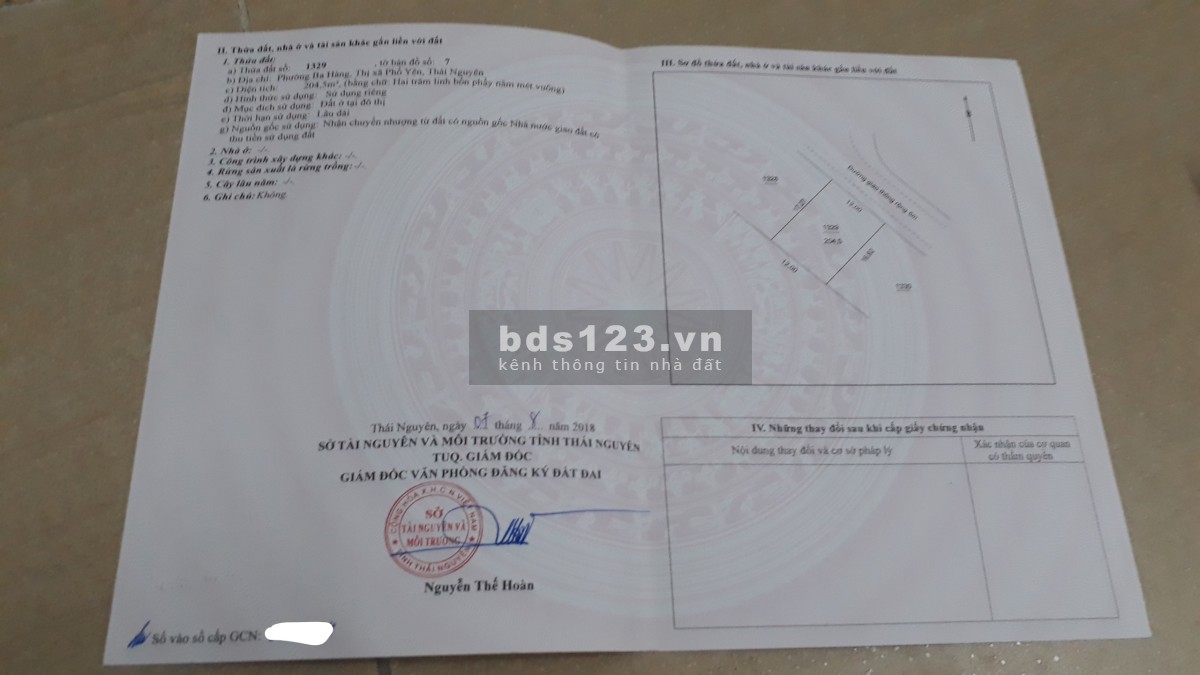 Chính chủ cần bán đất tại KĐT Lê Hồng Phong, thành phố Phổ Yên, tình Thái Nguyên