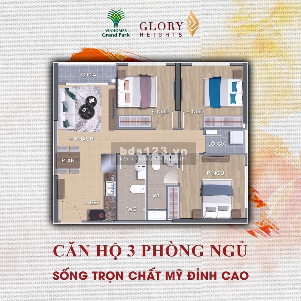 VINHOME GRAND PARK CĂN HỘ 3PN - 81M2 CÒN 4.1 TỶ, VAY 70% MIỄN GỐC + LÃI + PHẠT 48 THÁNG