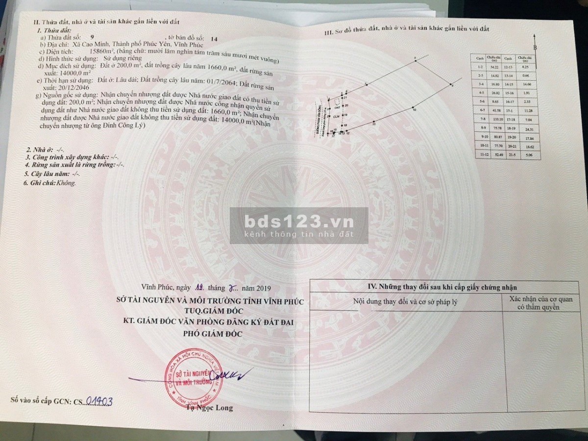 Cần bán gấp đất tặng kèm nhà xưởng và khu nghỉ dưỡng tại Xuân Hòa, Vĩnh Phúc.