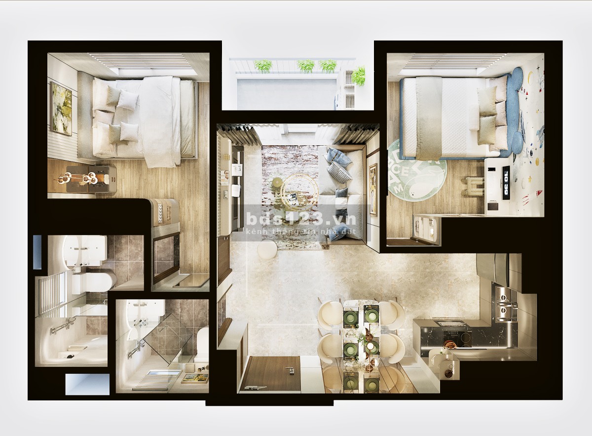 Căn Hộ 53m2 - 2 Phòng Ngủ - 2 Toilet - Dĩ An Bình Dương