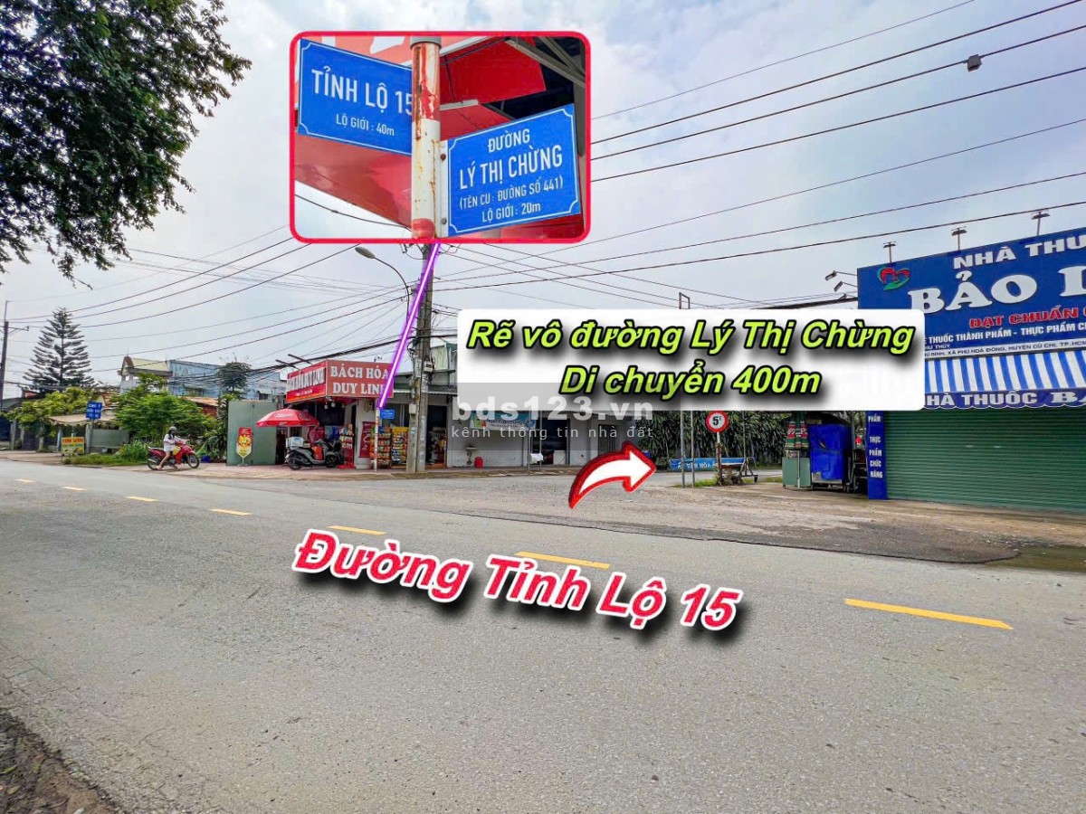 Cần bán gấp lô đất mặt đường nhựa, nằm gần tỉnh lộ 15 SHR 500 triệu