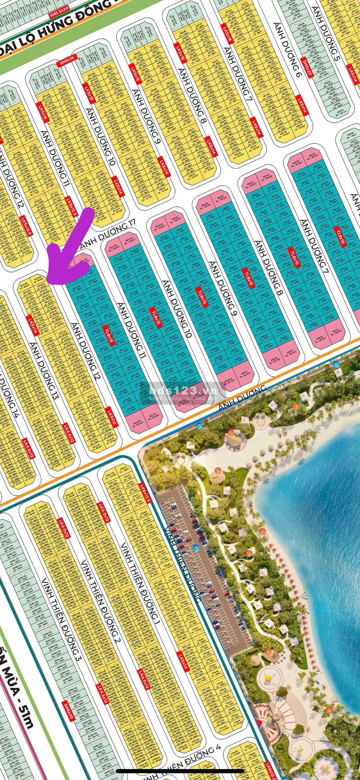 Liền kề áp góc AD12 mặt tiền 5m đường thông ra hồ Vinhomes Ocean Park 3 giá 9,2 tỷ