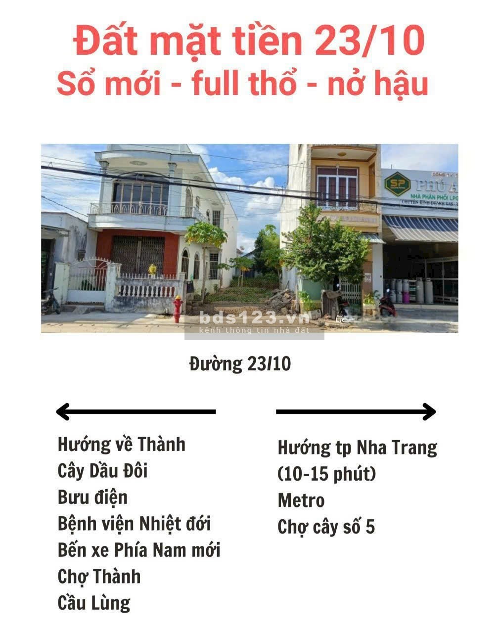 Bán đất mặt đường 23/10 xã Diên An, Diên Khánh. Đoạn chưa qua cây Dầu Đôi