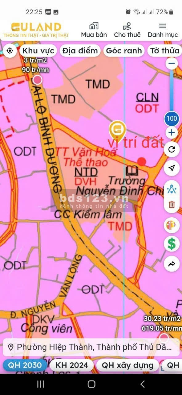 Bán đất rẻ nhất Hiệp Thành, TP Thủ Dầu Một, 11 triệu/m2