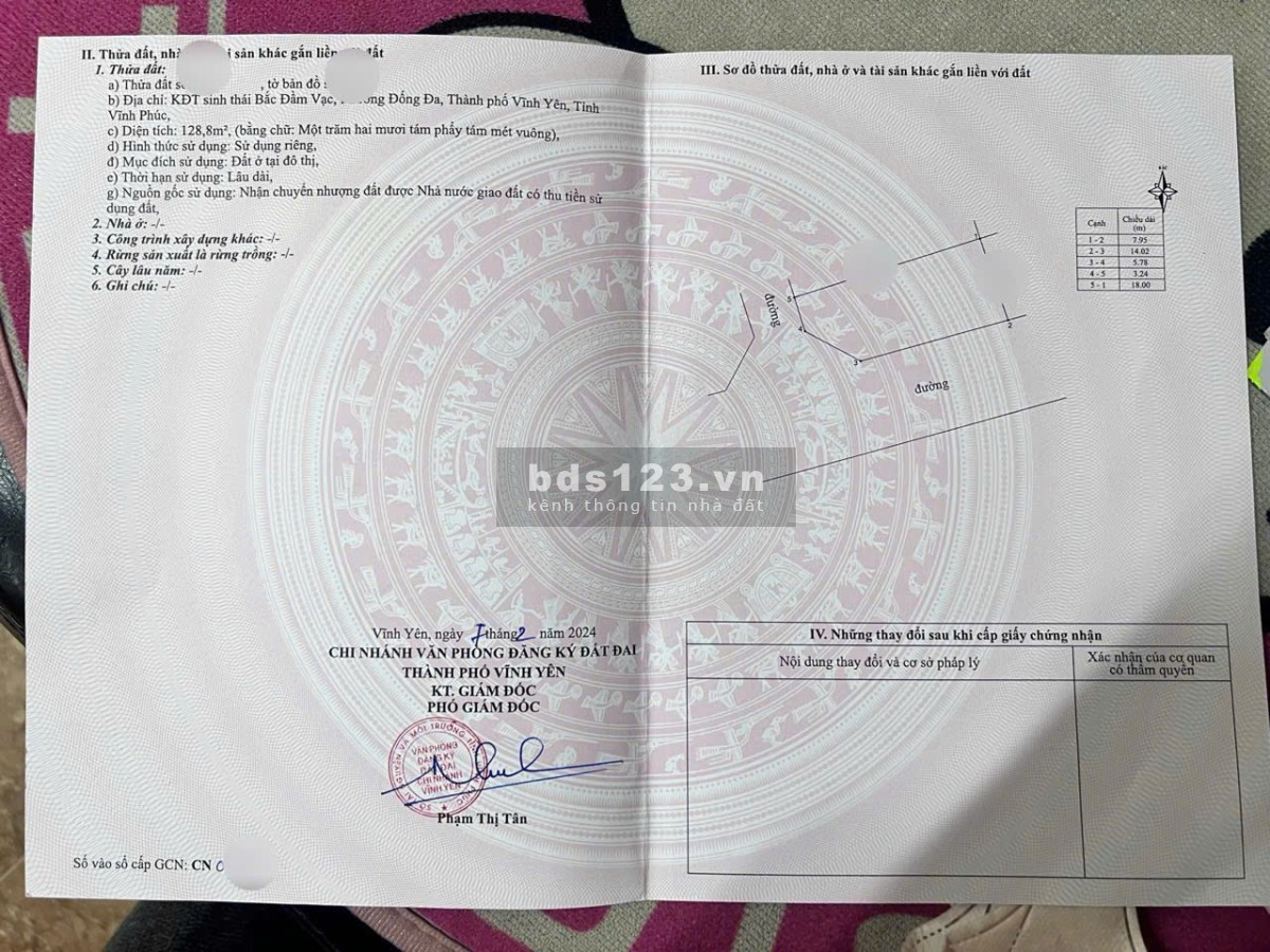 Bán Lô Góc Siêu Đẹp Tại Dự Án Bắc Đầm Vạc, Vĩnh Yên, Vĩnh Phúc