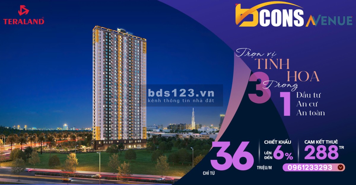 Bcons Avenue - mặt tiền Xa Lộ Hà Nội căn 2PN chỉ từ 1,6 tỷ, cam kết thuê 288tr/2 năm, ân hạn 2 năm