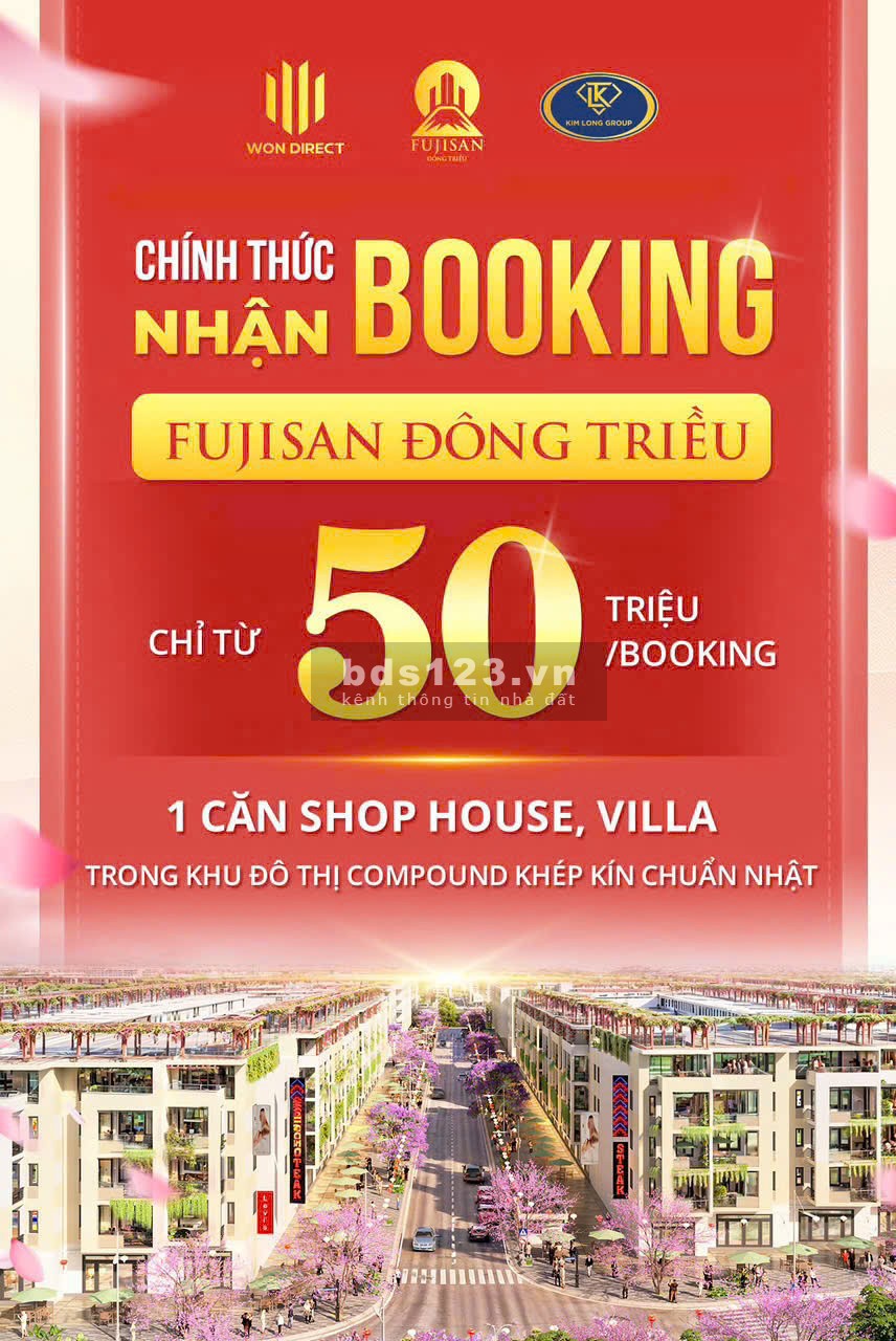 Dự án shophouse, nhà liền kề Fujisan Đông Triều