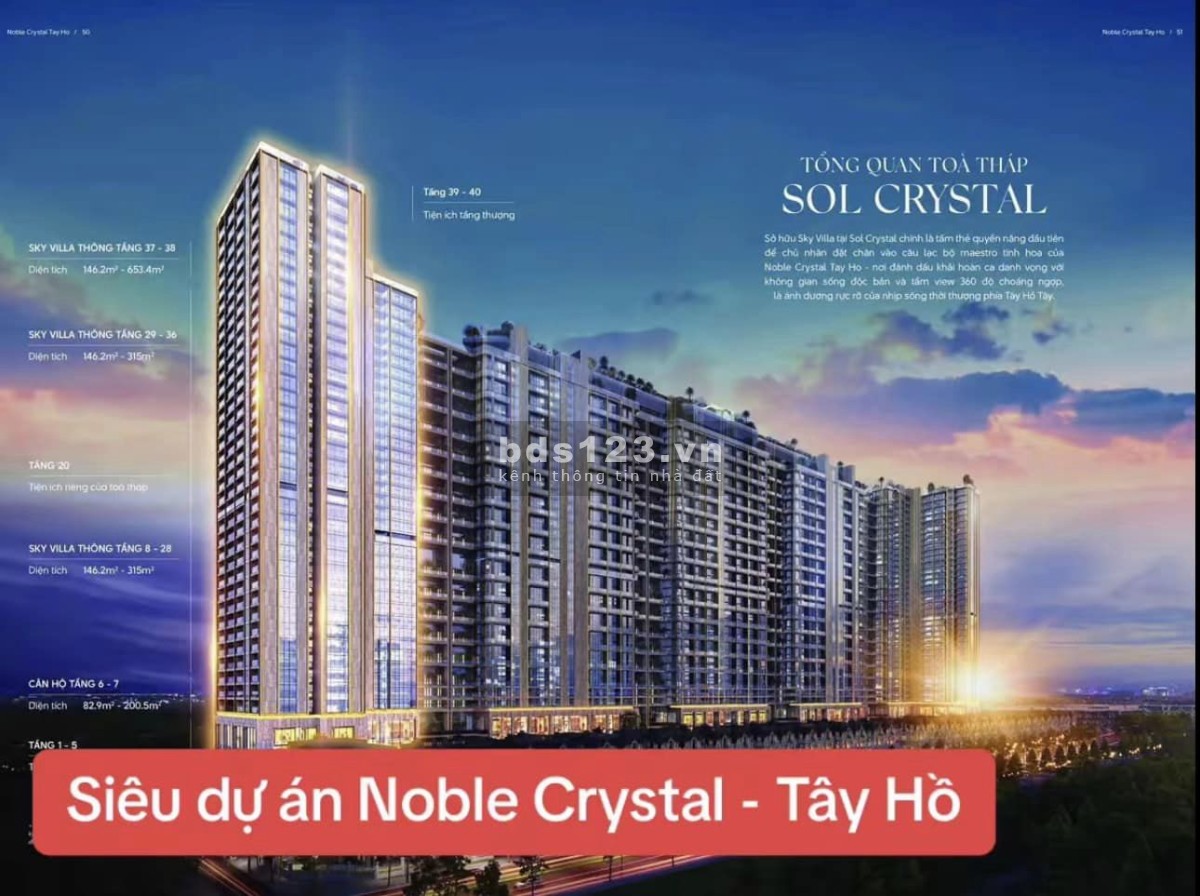 Bất động sản hàng hiệu - Skyvilla Noble Crystal Tây Hồ. Nâng tầm đẳng cấp sống thượng lưu
