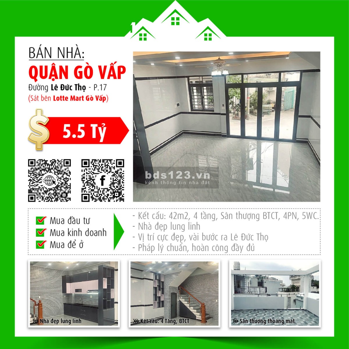 Bán nhà mới 4 tầng, vị trí vàng, hẻm 1/ Lê Đức Thọ, Gò Vấp - Cơ hội đầu tư hấp dẫn