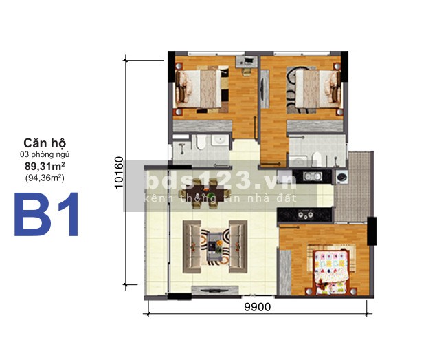 Bán chung cư Bộ Công An Quận 2 DT: 94m2 3PN 2WC, sổ hồng mua bán sang tên ngay