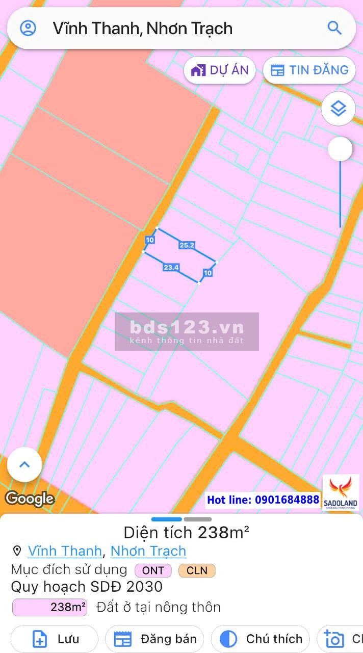 Bán Đất 238m² Vĩnh Thanh, Hẻm 1 Xẹc Hùng Vương, Ngang 10m, Có Sẵn 30m² Thổ Cư - 2,9 Tỷ