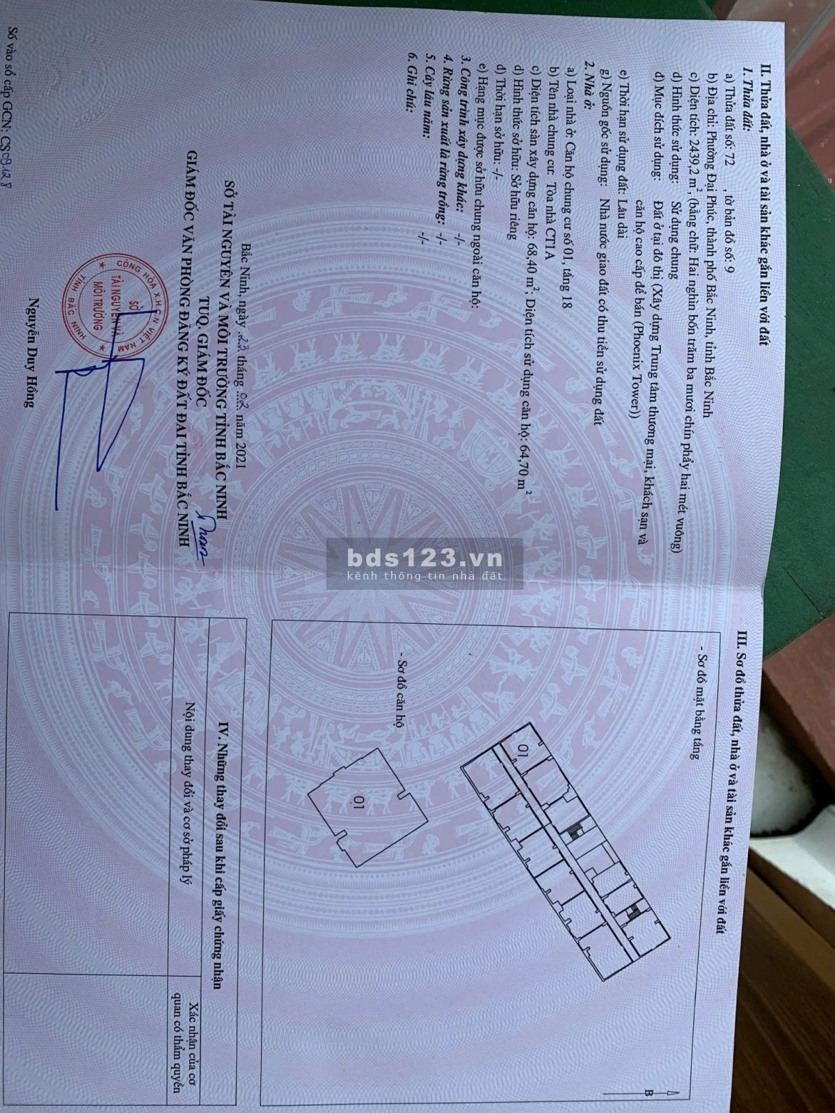 CC bán căn CC PHONIX 2PN, 1WC siêu đẹp