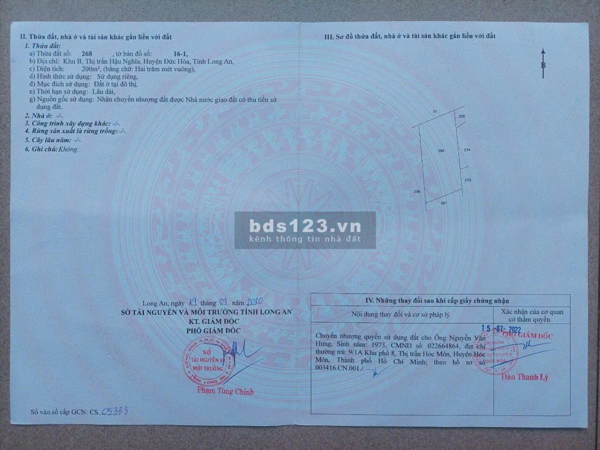 Chính chủ bán gấp 2 lô đất đẹp ngay trung tâm Đức Hòa, Long An