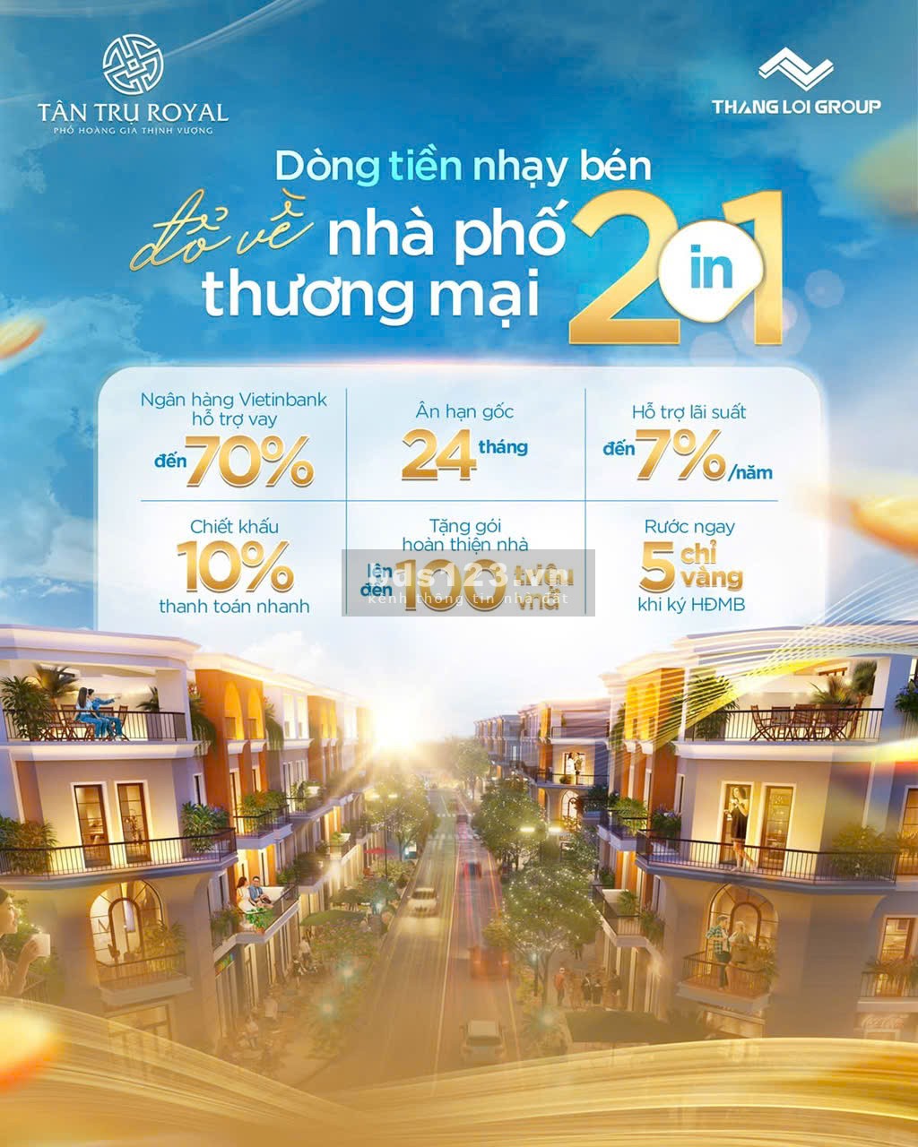 Sở hữu shophouse 1 trệt 3 lầu, 2 mặt tiền Cao Thị Mai, giá chỉ 2,6 tỷ, SHR, ngân hàng hỗ trợ vay 70%