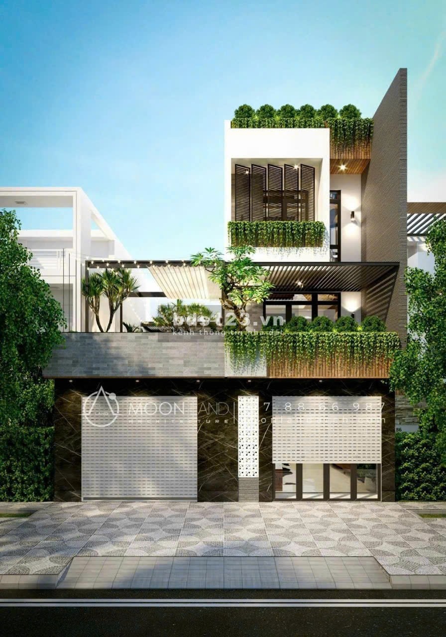 Bán nhà 3 tầng 1 trệt 2 lầu, mặt tiền đường nhựa 16m, ngã tư 5.50 Vincom, 100m2, Dĩ An, Bình Dương
