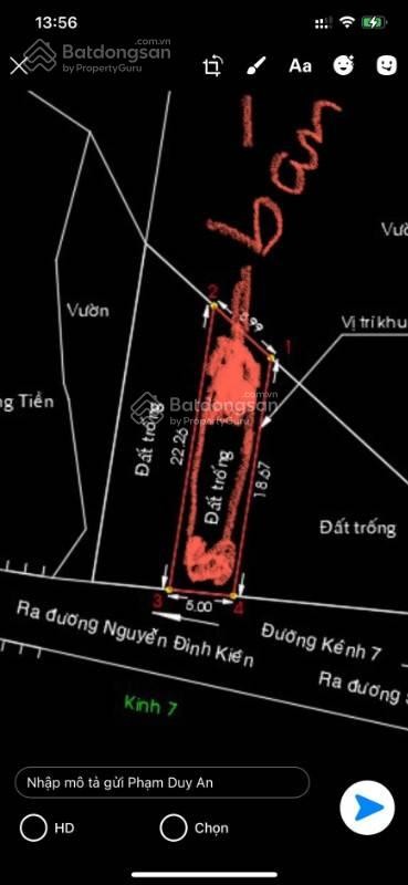 Chính chủ cần bán đất mặt tiền tại đường Kênh 7