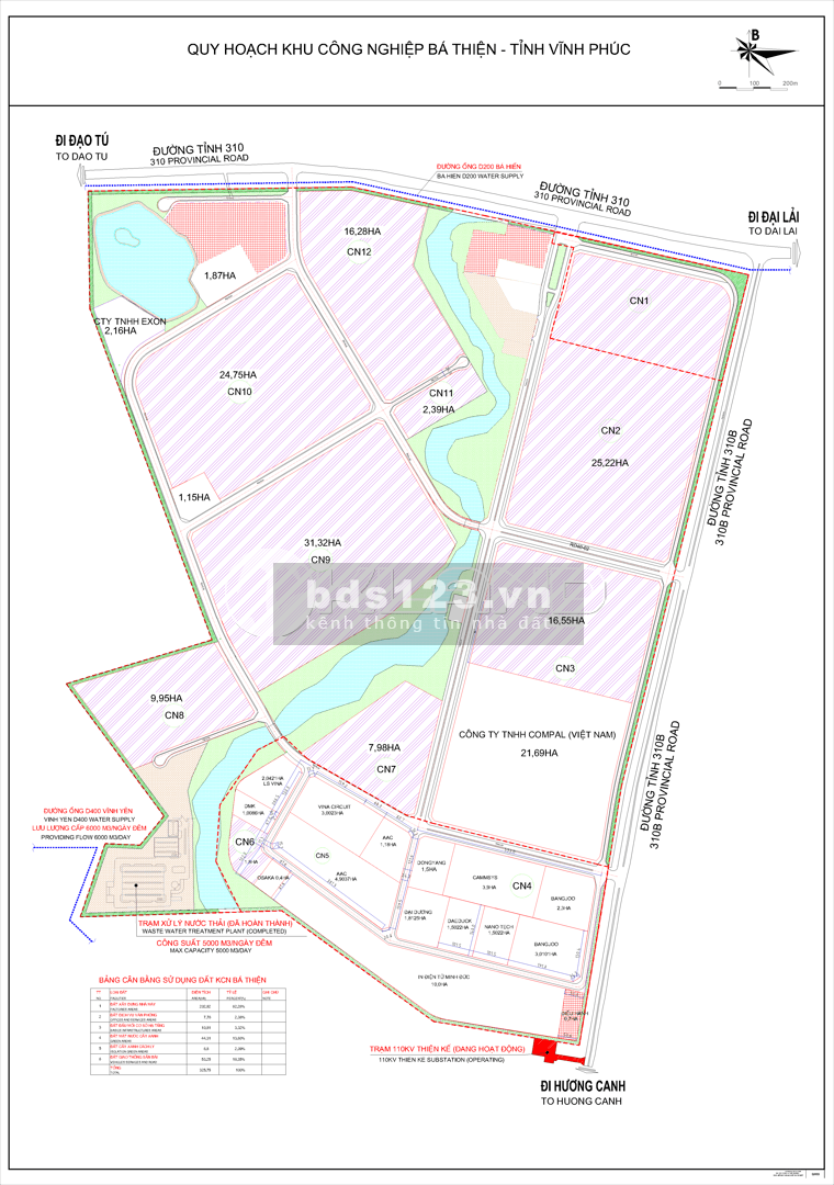 Bán 1ha - 2ha – 10ha khu công nghiệp Bá Thiện 1 – Bình Xuyên, Vĩnh Phúc.