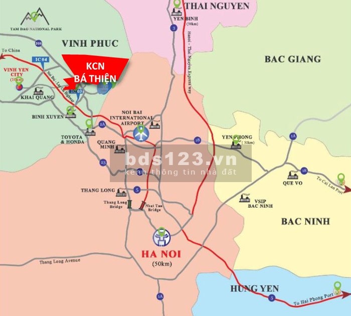 Bán 1ha - 2ha – 10ha khu công nghiệp Bá Thiện 1 – Bình Xuyên, Vĩnh Phúc.