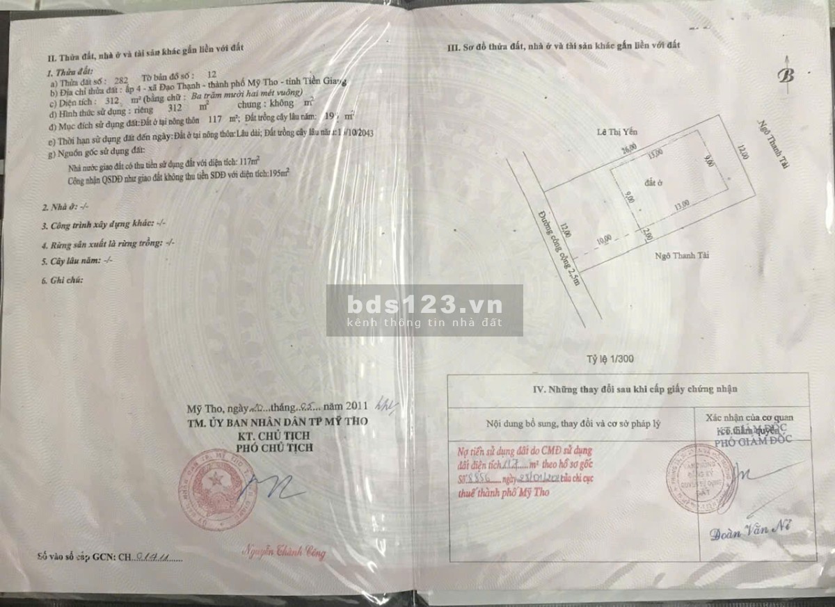 Lô đất nền biệt thự 312m2. Gần Cống Bảo Định - Quãng…