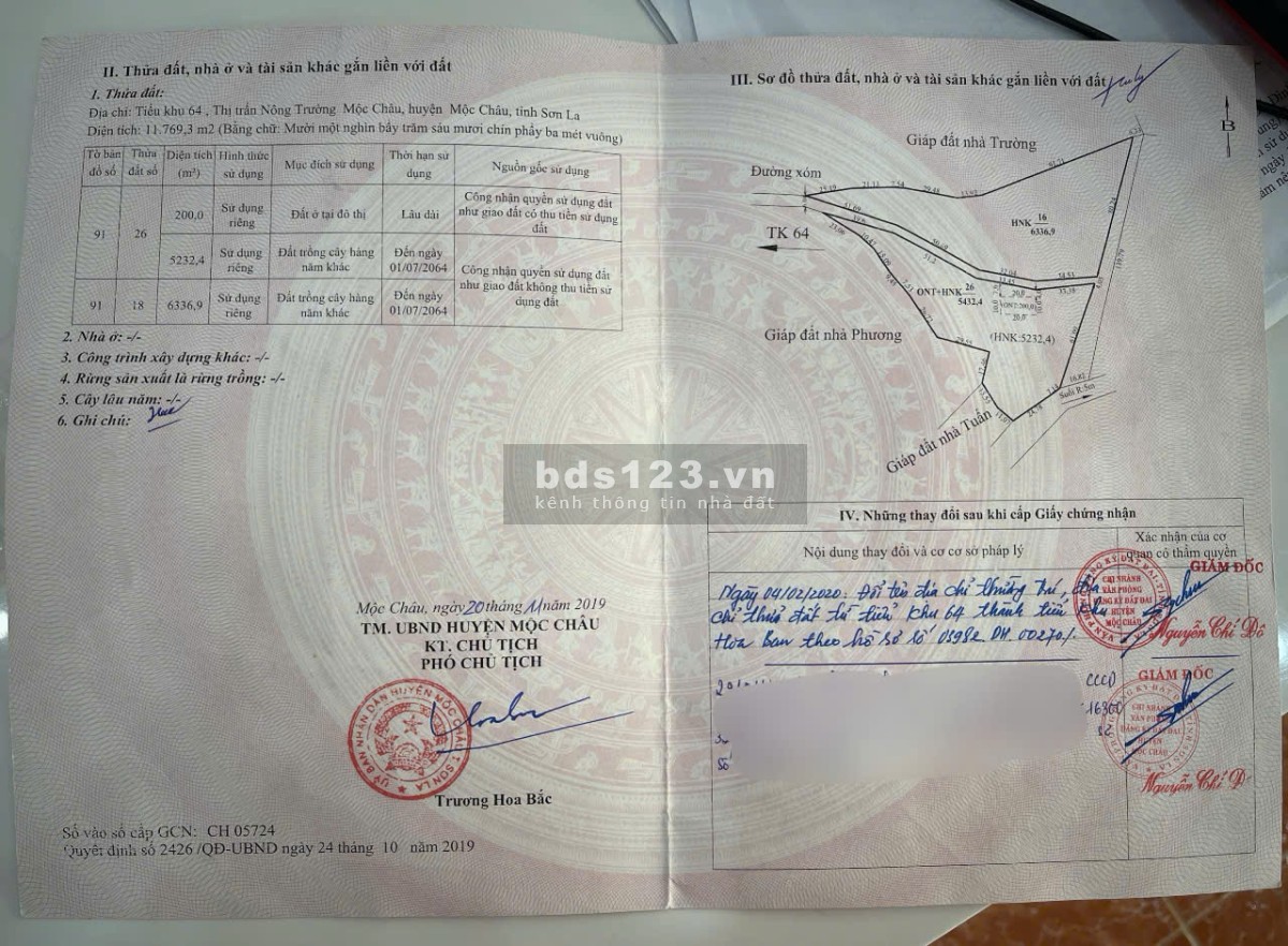 Siêu phẩm đất nghỉ dưỡng 1,2ha trung tâm ttnt Mộc Châu – View đồi chè tuyệt đẹp, độc nhất thị trường