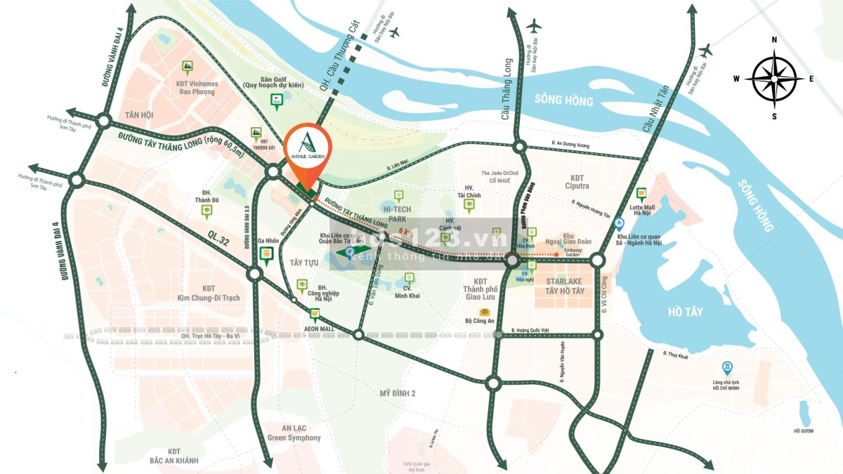 Cho thuê shophouse, biệt thự Avenue Garden, Tây Tựu, quận Bắc Từ Liêm