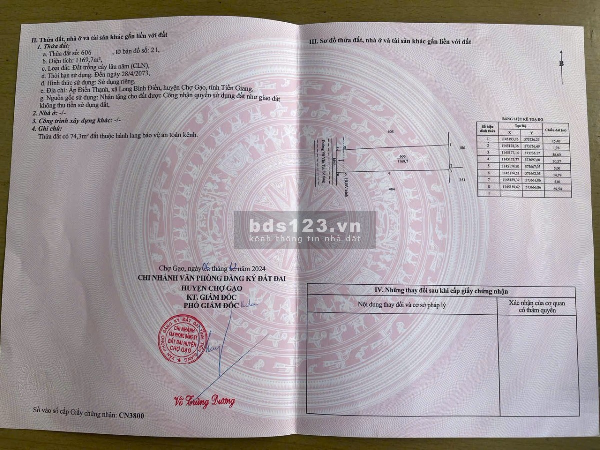 LÔ đất “HOA HẬU” xã Long Bình Điền giáp ranh Tân Mỹ Chánh, Mỹ Tho. Gần QL50.