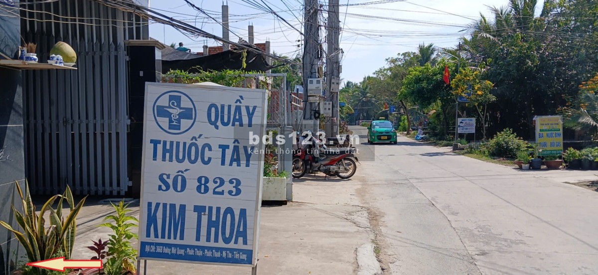 Lô đất hiếm MẶT TIỀN MỘT QUANG. TP Mỹ Tho. Đối diện Karaoke Ozon.