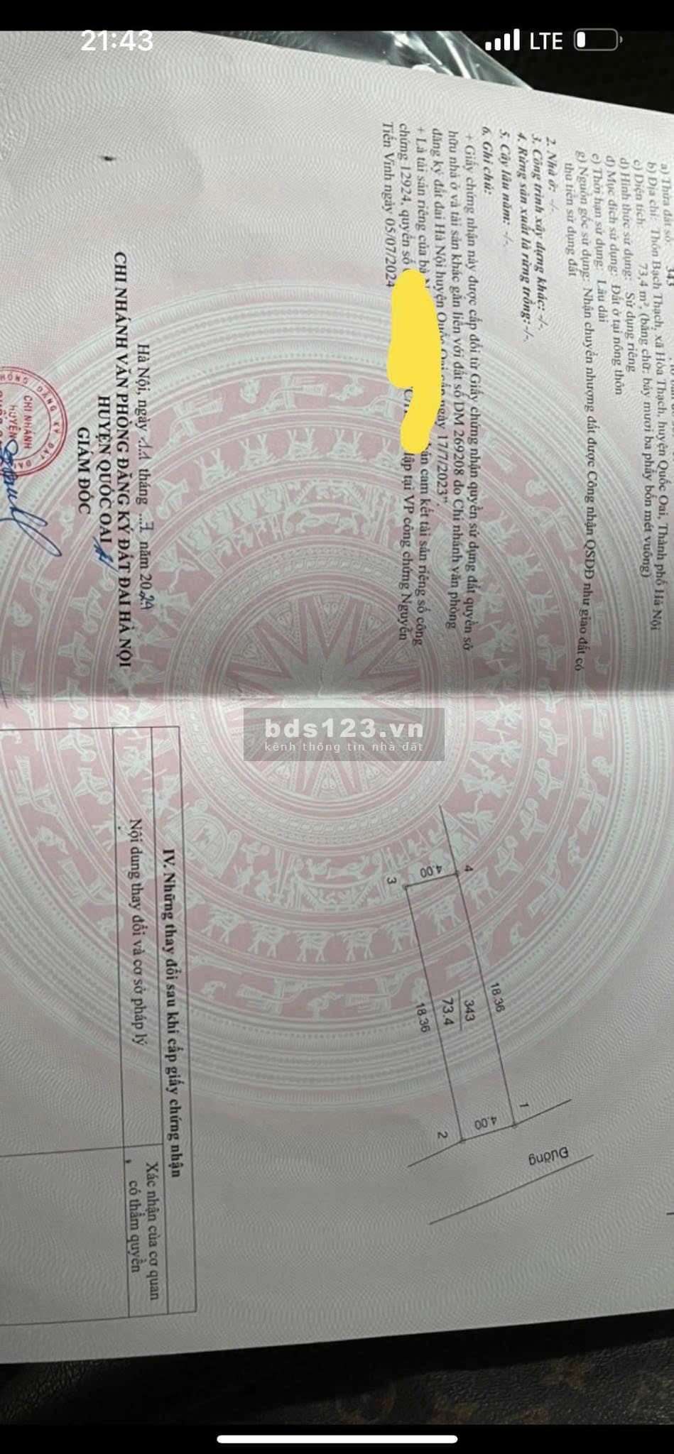 Chính chủ bán nhà 2 tầng tại Quốc Oai Hà Nội