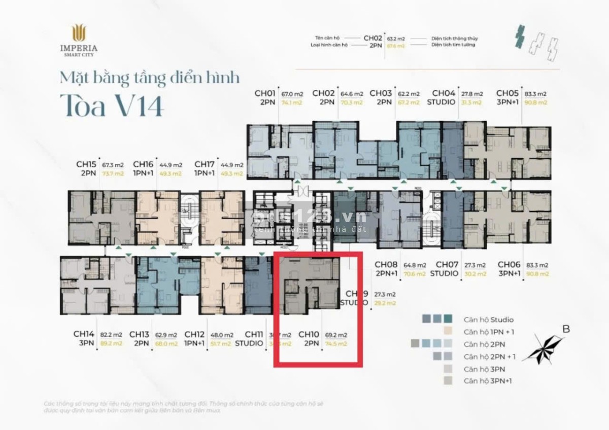 Bán căn hộ Vinhomes Smart City Tây Mỗ 70m², 2PN, 5.4 tỷ