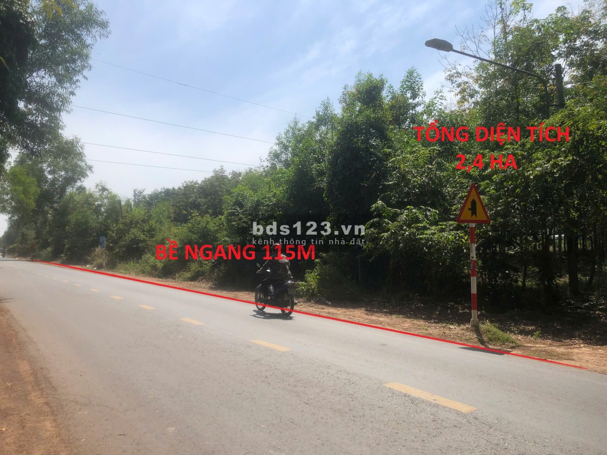 Bán đất MT đường DT748 TP.Bến Cát, Bình Dương, DT khủng 2,4HA, ngang 115m, Q.hoạch mở đường 52m, SH