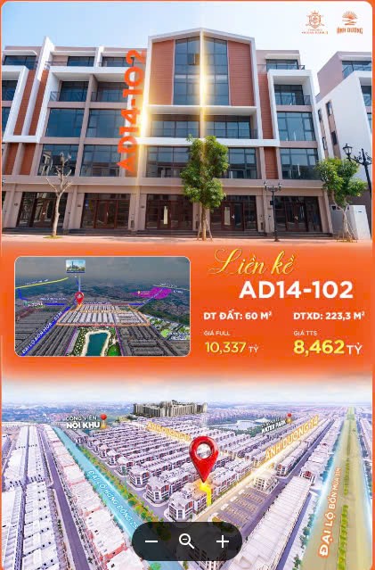 LK 60m Ánh Dương mặt tiền 5m kinh doanh đỉnh, đối diện bãi đỗ xe Vinhomes Ocean Park 3 giá 8,4 tỷ