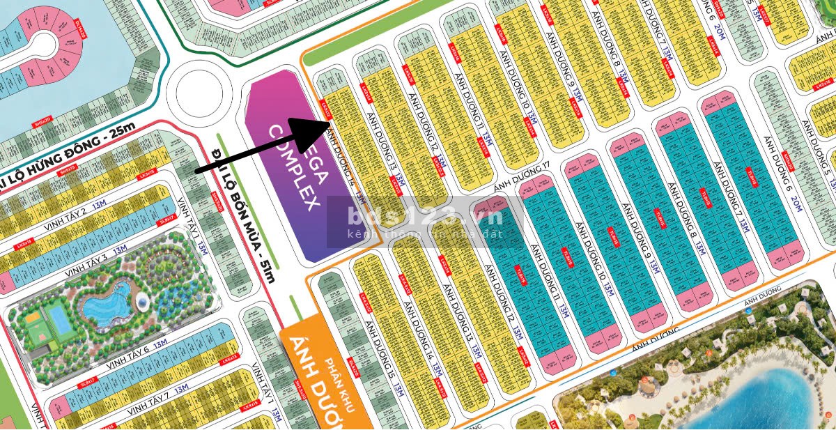 LK 60m Ánh Dương mặt tiền 5m kinh doanh đỉnh, đối diện bãi đỗ xe Vinhomes Ocean Park 3 giá 8,4 tỷ