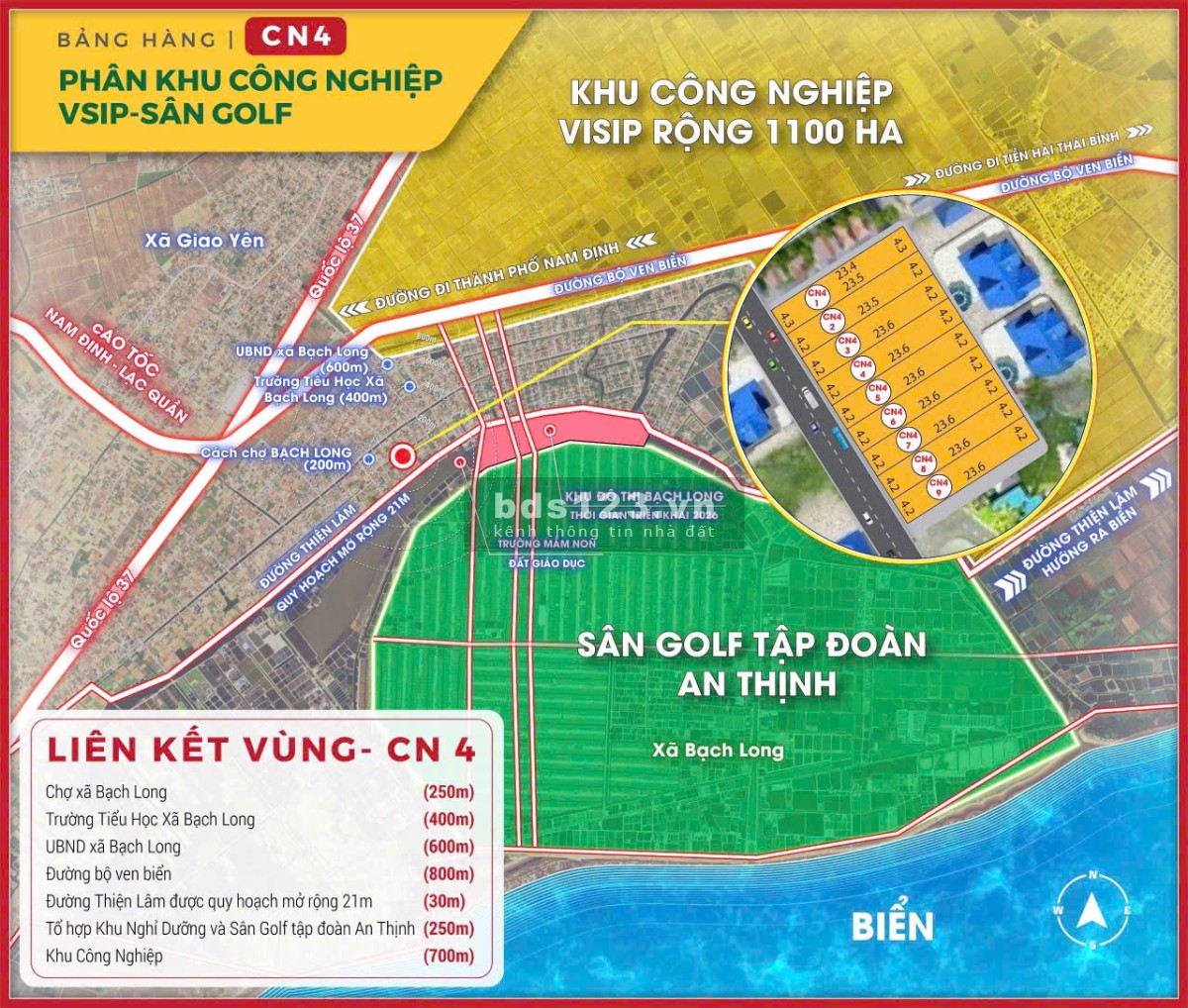 Cơ hội vàng, đất nền ven biển, lợi nhuận cao, pháp phí chuẩn tại Quất Lâm