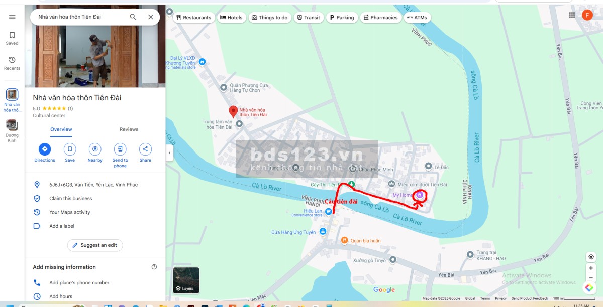 Bán miếng đất thổ cư diện tích 235m2 tại số nhà 253 thôn Tiên Đài, xã Văn Tiến, H. Yên Lạc, VP