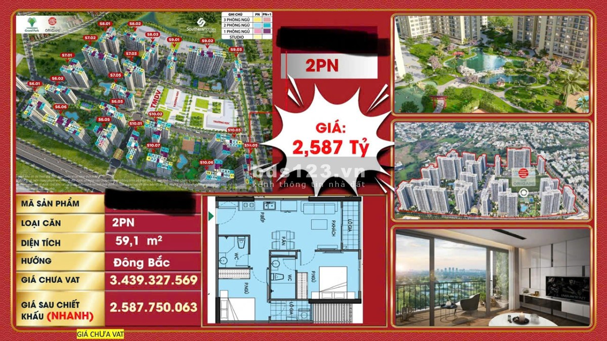 Bán căn hộ 2pn Vinhomes Grand Park giá tốt phù hợp vợ chồng trẻ hoặc người trẻ muốn mua nhà SG
