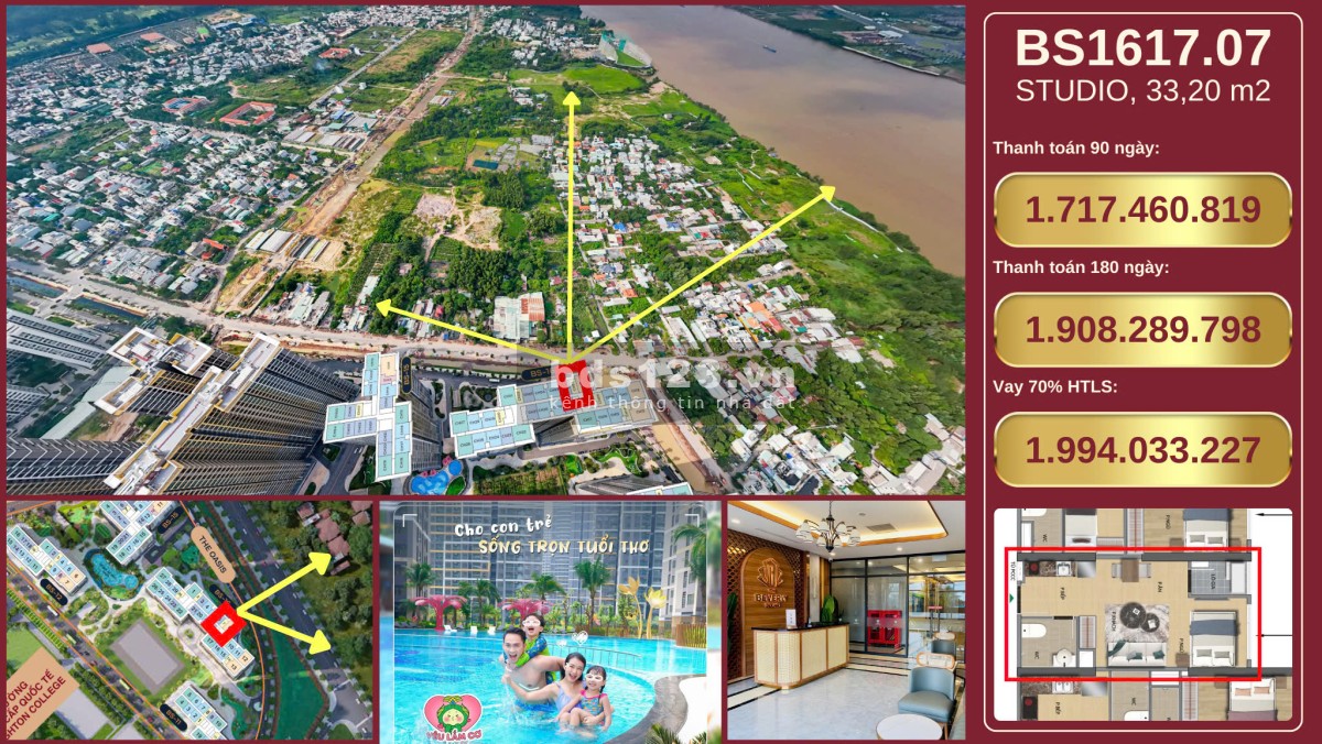 Chủ đầu tư Vinhomes bung ra căn Studio giá tốt nhất thị trường, chỉ: 1.717 tỷ