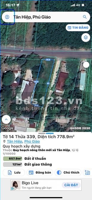 Đất 2 mặt tiền 779m2 đường DH507 Tân hiệp- Phú Giáo -Bình Dương giá ngộp chỉ 990 triệu