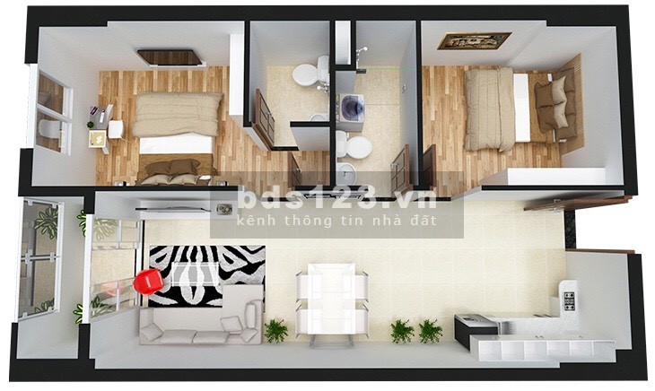 Cần bán CH Prosper Plaza Quận 12 có sổ, DT 65m2 2PN 2WC giá 2.1 tỷ.