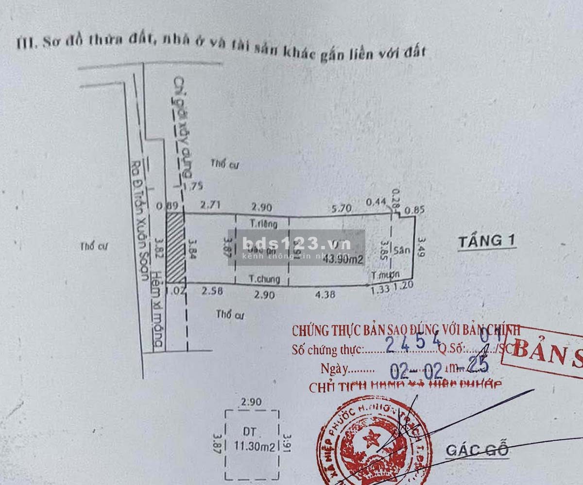 Bán nhà 861 Trần Xuân Soạn. 49m2. Mặt tiền gần 4m. Không bị Qui Hoạch. Trung Tâm P.Tân Hưng. Sát Q1