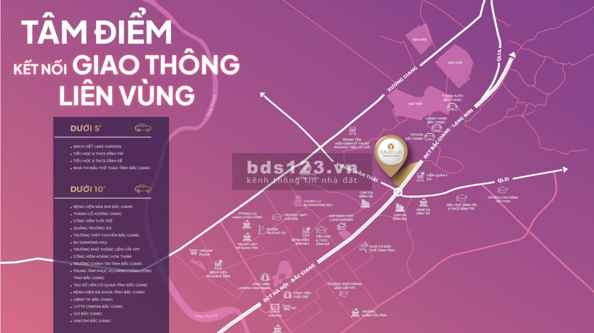 Sổ đỏ từng lô đã hoàn thiện full hạ tầng, BV Bavella Green Park Bắc Giang