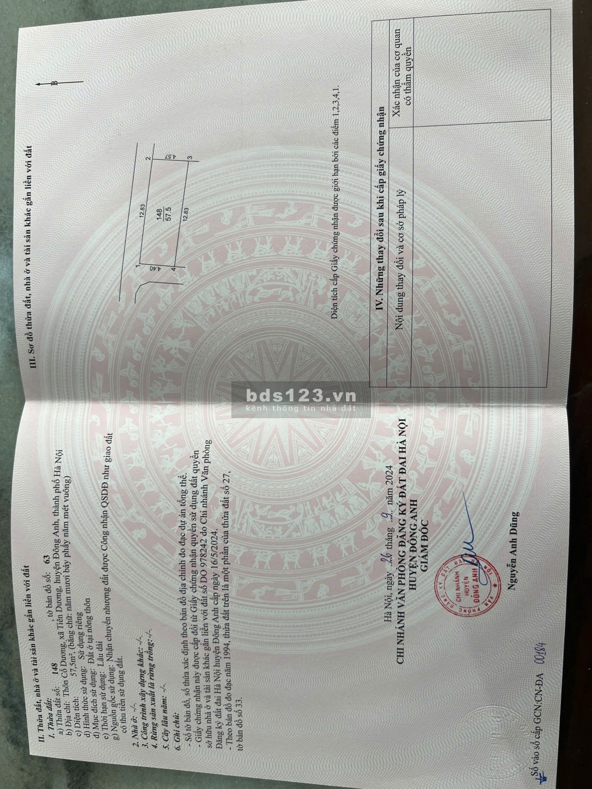 Bán lô góc 2 măt thoáng Cổ Dương, Tiên Dương, Đông Anh, thông thoáng, gần bìa, hơn 3 tỷ, 0375555372