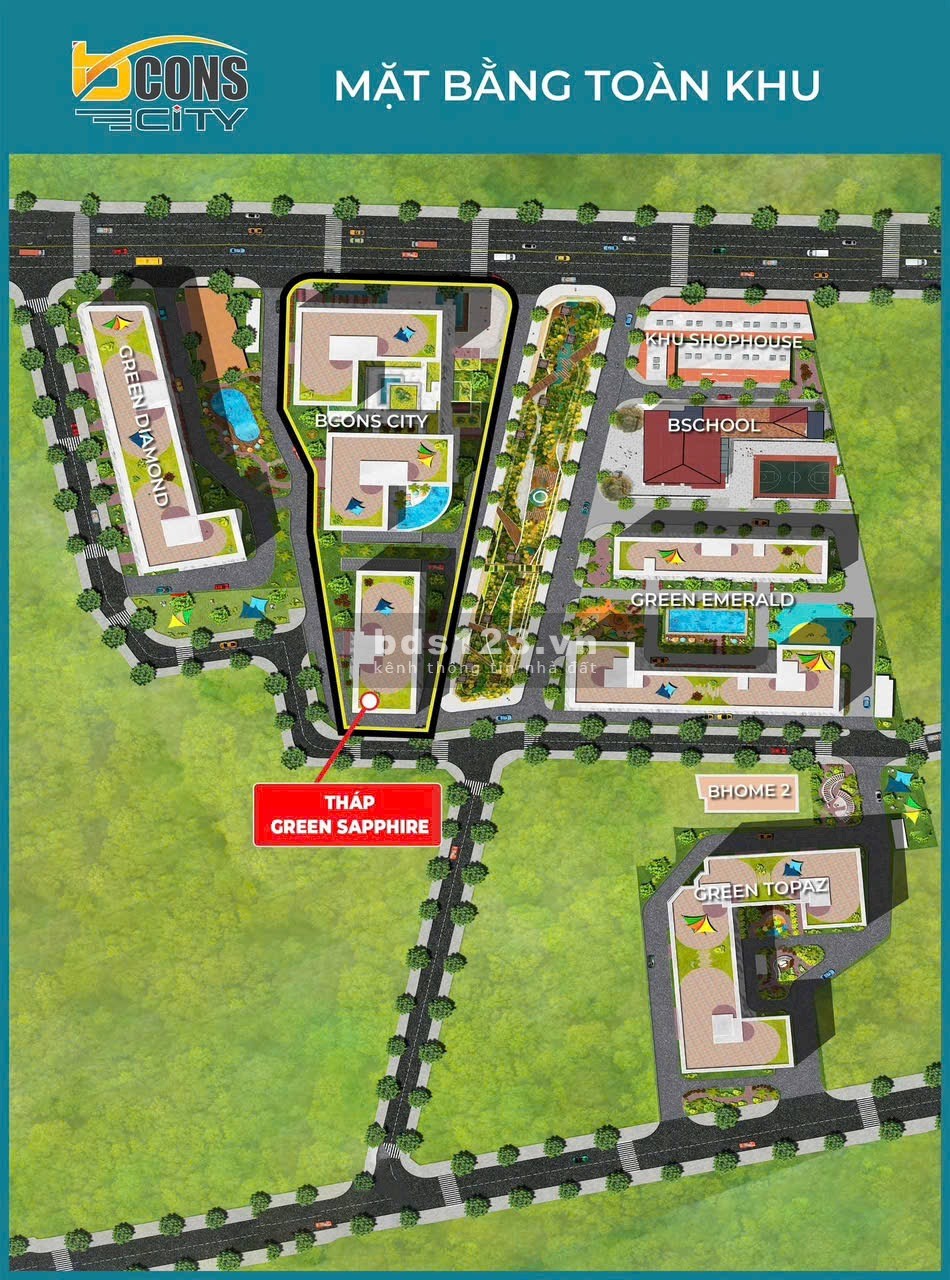 Công bố tháp căn hộ tuyệt hảo Bcons City - Tháp Green Sapphire