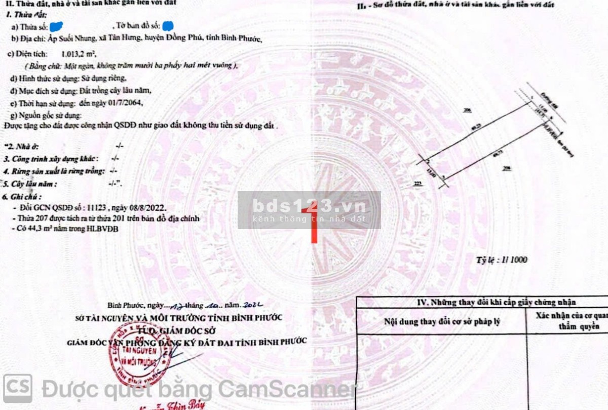 1000m2 đất giá rẻ gần Ngã tư Đồng Xoài, sát mặt tiền DT753 sổ sẵn sang tên ngay