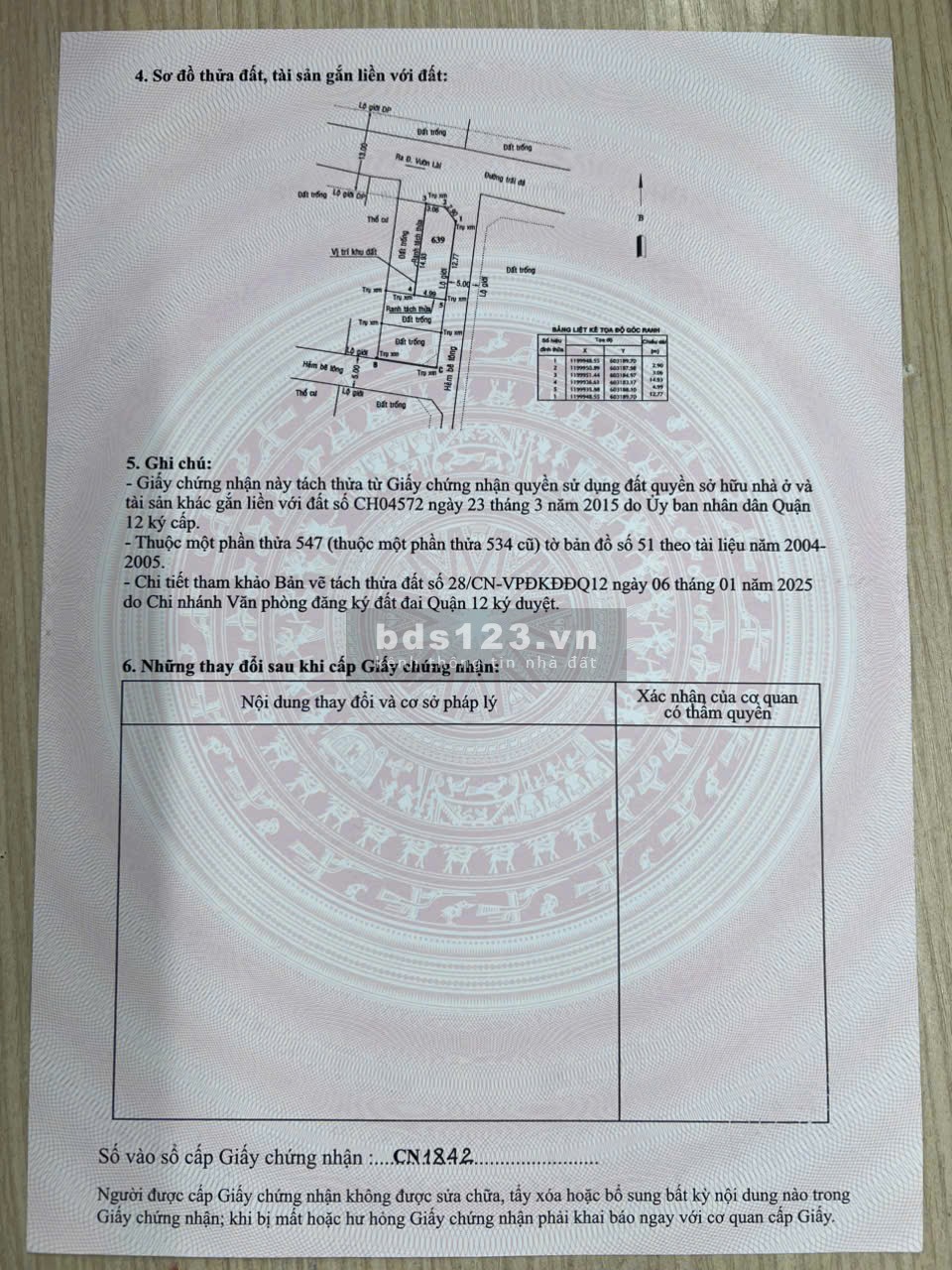 Chính chủ cần bán lô đất 2 mặt tiền hẻm 125 Vườn Lài, An Phú Đông, quận 12