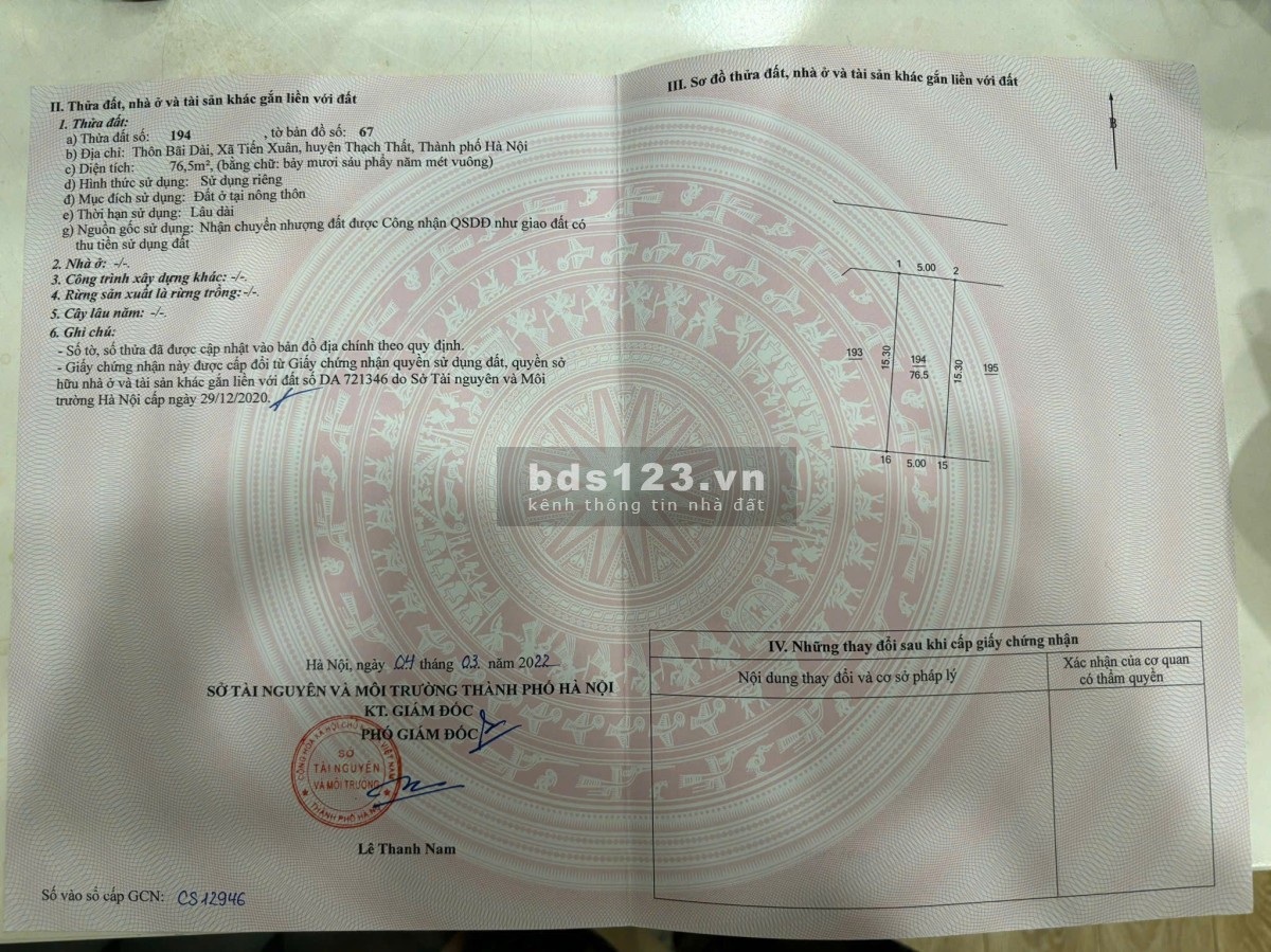 Chính chủ cần bán đất nền phân lô trục đường chính gần chợ An Mỹ, xã Đại Thắng, Phú Xuyên, Hà Nội