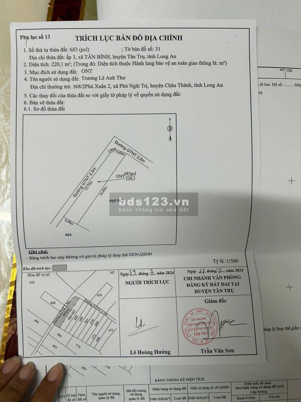 Cần bán lô góc Xã Tân Bình huyện Tân Trụ tỉnh Long An