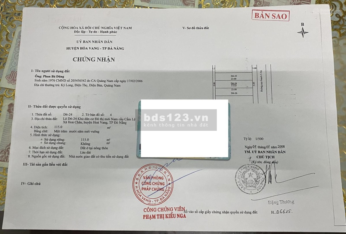 Bán đất đường Lý Thiên Bảo, Hòa Châu, Hòa Vang, Đà Nẵng