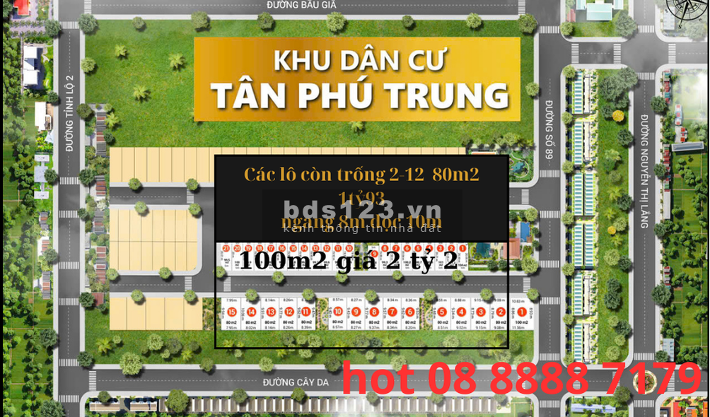Bán lô đất nền dự án Tân Phú Trung, vị trí đẹp mua sinh lời cao