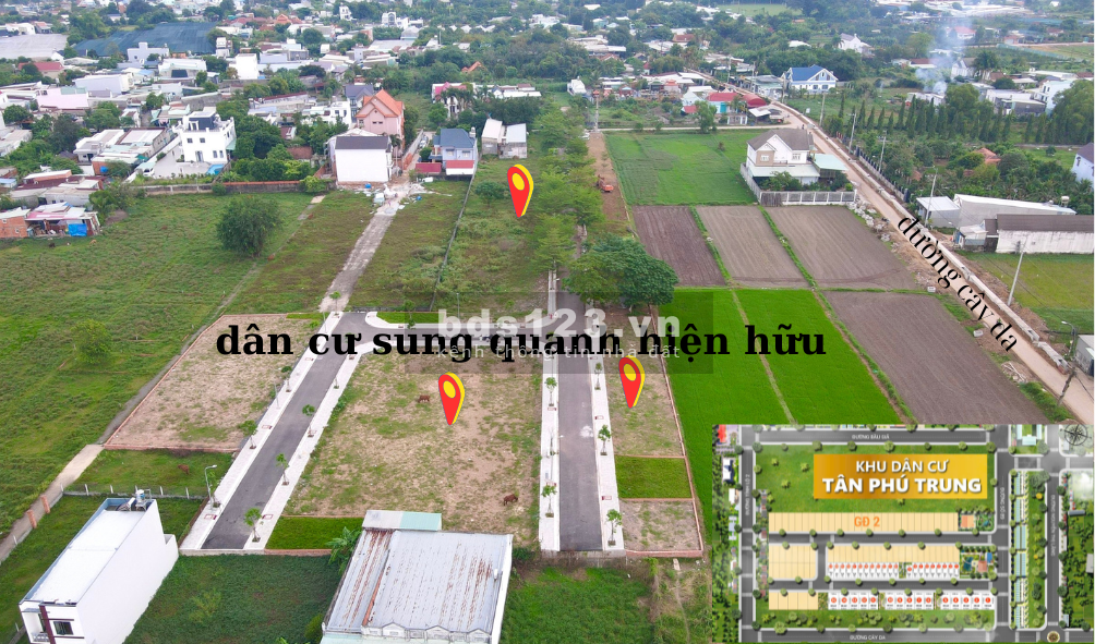 Chủ cần bán 90 lô đất khu dân cư Tân Phú Trung mặt tiền 10m 1tỷ950 bao công chứng