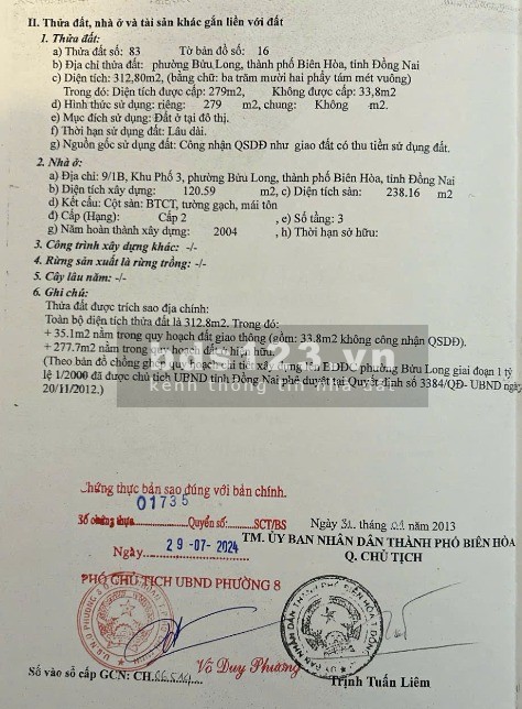 Cần bán nhà 1 trệt 2 lầu tại phường Bửu Long giá 11 tỷ 800 triệu